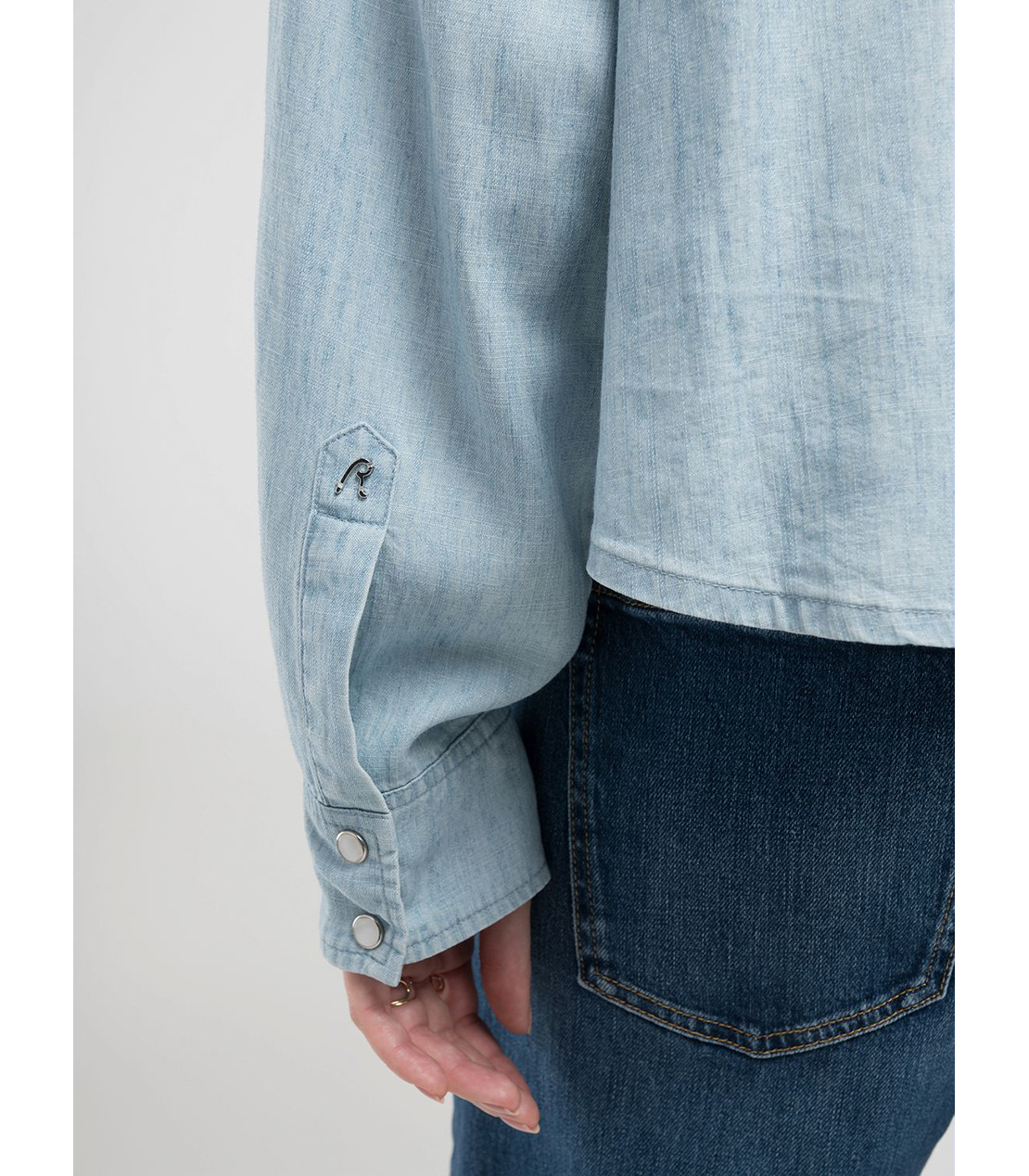 BOXフィットレタリングデニムシャツ 詳細画像 ライトブルー 6